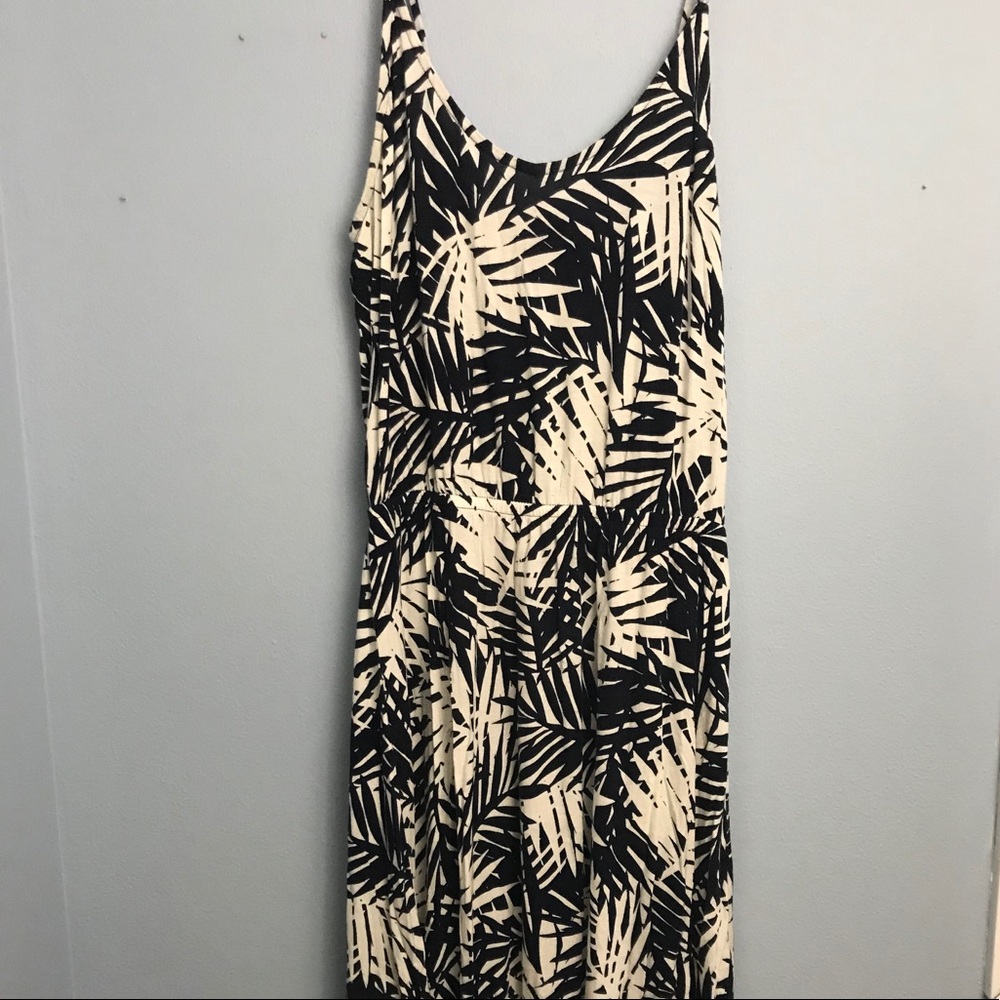 Navy Tropical Leaf Floral Pattern Sundress - GAP